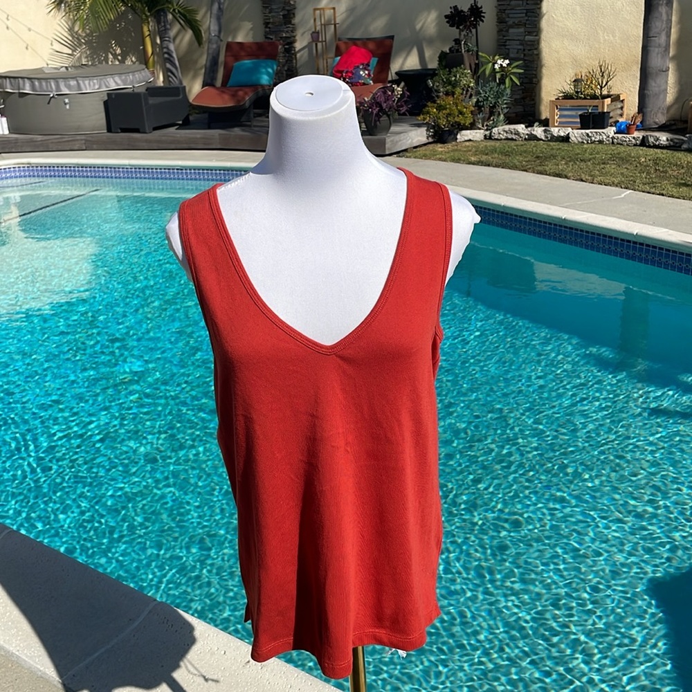 Madewell oversized burnt orange tank top | Size S